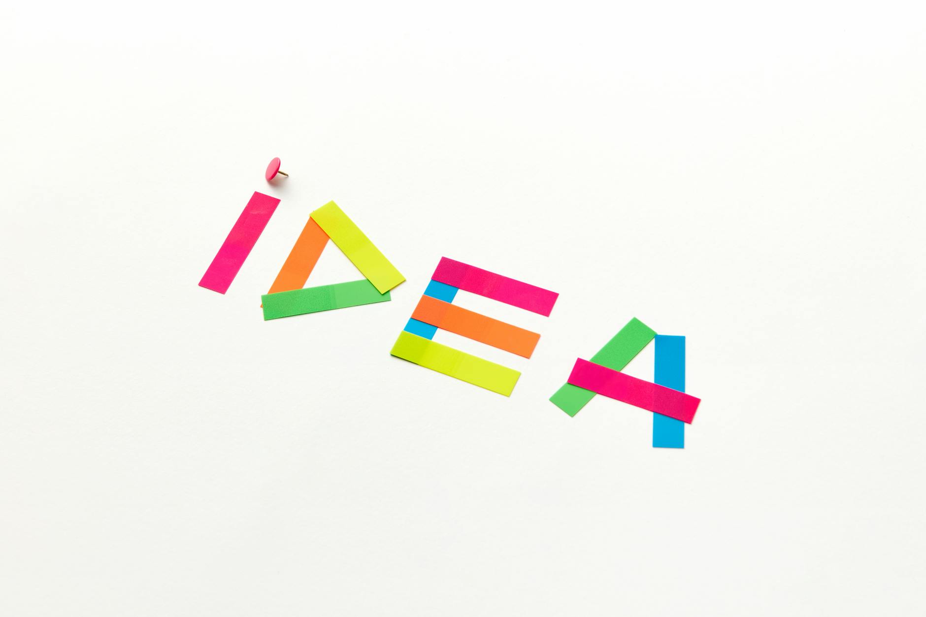 colorful paper cutouts forming a word